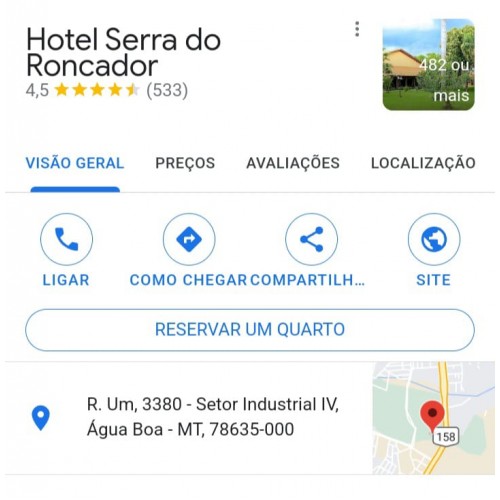 Cliente - Hotel Serra do Roncador - Água Boa - MT 